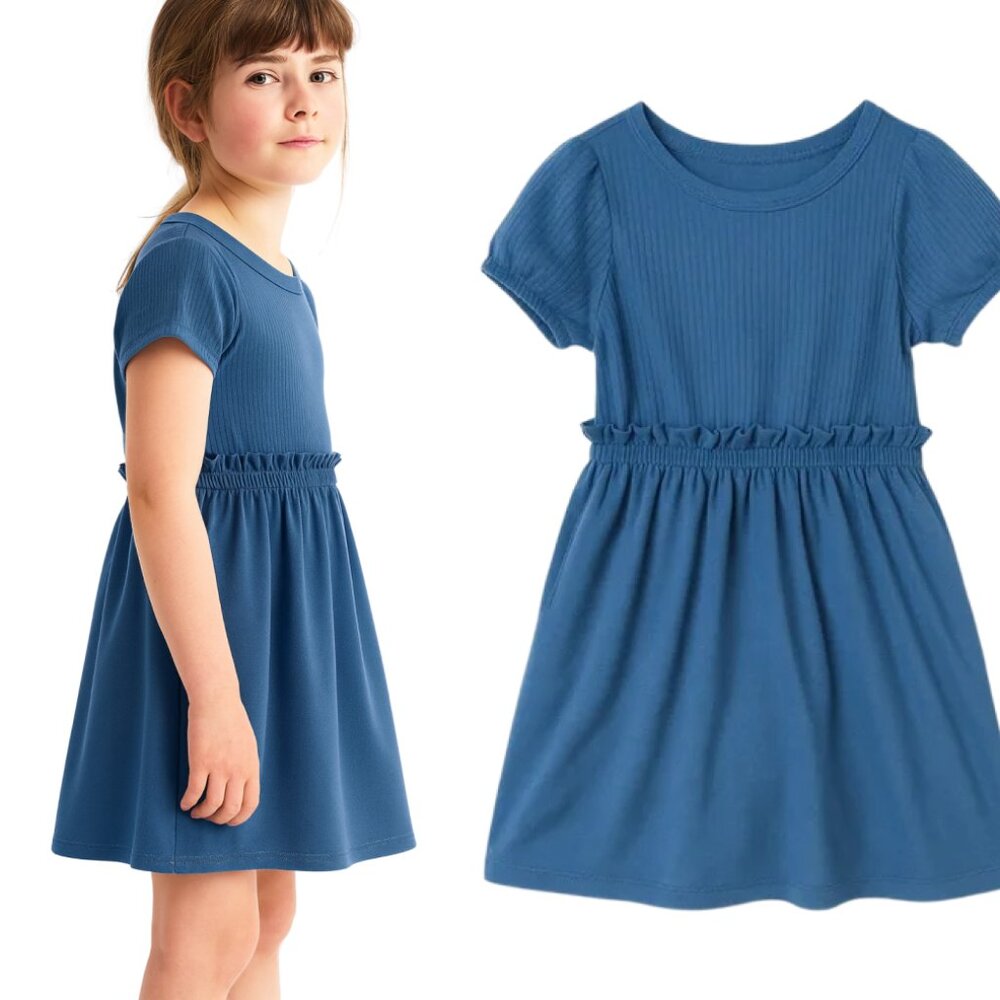 Cat & Jack Blue Casual Kids Dress